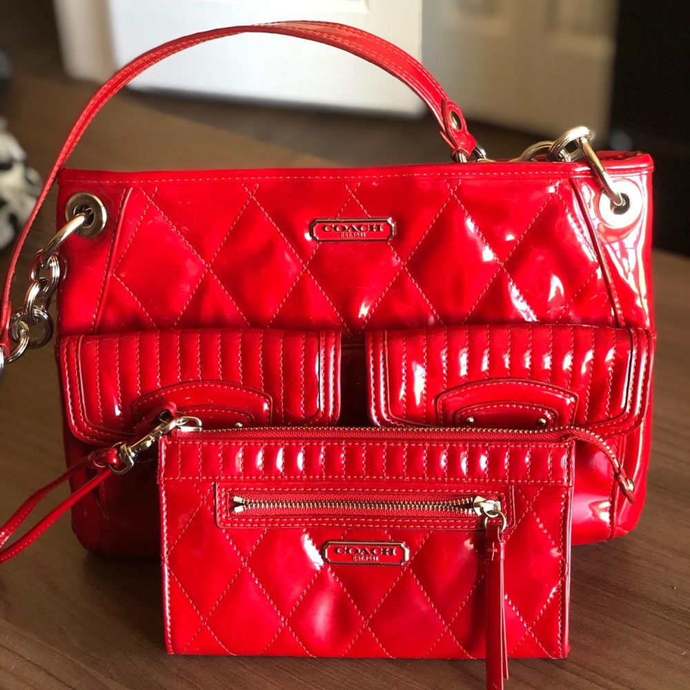 Authentic Coach purse and matching wristlet